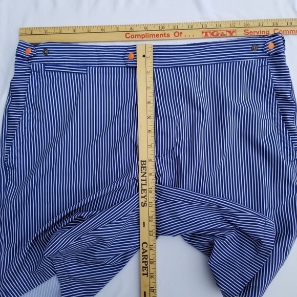 B. DRADDY- Men’s Sz. Large- Blue And White Stripe Swim Trunks- Golf Board Shorts - Picture 10 of 11